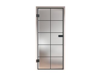 Ganzglastür Satiniert Loft 10 Felder "GLASWORK 90"