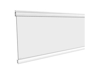 Glasfüllung Satiniert SILBER 20x280x1800mm Acryl/Aluminium hell eloxiert