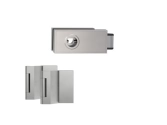 Glastürbeschlag-Set (Schlosskasten + Bänder) "CUBE"