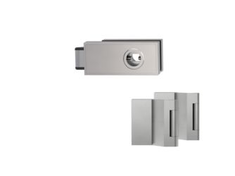 Glastürbeschlag-Set (Schlosskasten + Bänder) "CUBE"