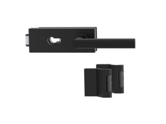 Glastürbeschlag-Set (Schlosskasten + Griffpaar + Bänder) "PURISTO S"