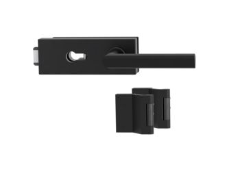 Glastürbeschlag-Set (Schlosskasten + Griffpaar + Bänder) "PURISTO S"