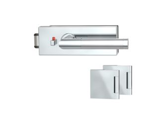 Glastürbeschlag-Set (Schlosskasten + Griffpaar + Bänder) "PURISTO S"