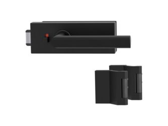 Glastürbeschlag-Set (Schlosskasten + Griffpaar + Bänder) "PURISTO S"