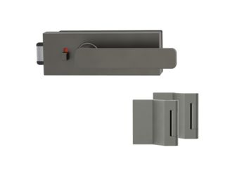 Glastürbeschlag-Set (Schlosskasten + Griffpaar + Bänder) "PURISTO S"