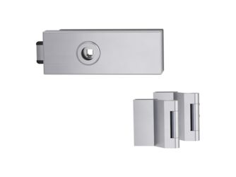 Glastürbeschlag-Set (Schlosskasten + Bänder) "PURISTO S"