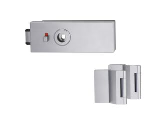 Glastürbeschlag-Set (Schlosskasten + Bänder) "PURISTO S"