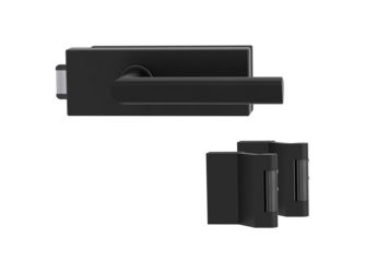 Glastürbeschlag-Set (Schlosskasten + Griffpaar + Bänder) "PURISTO S"