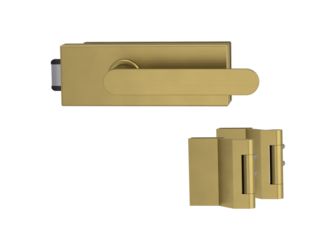 Glastürbeschlag-Set (Schlosskasten + Griffpaar + Bänder) "PURISTO S"