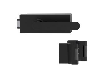 Glastürbeschlag-Set (Schlosskasten + Griffpaar + Bänder) "PURISTO S"