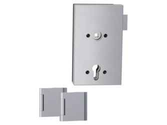 Glastürbeschlag-Set (Schlosskasten + Bänder) "LUCIA QUATTRO"