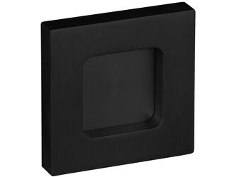 Griffmuschel Caro eckig, Schwarz matt, selbstklebend