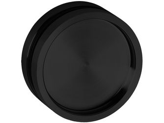 Griffmuschel Quadra / Rondo geschlossen zum Schrauben, Abmessung 70x70 / 65mm Samtschwarz, für Ganzglastür