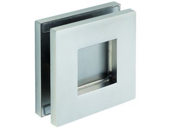Griffmuschel Quadra eckig geschlossen zum Kleben, Abmessung 70x70mm, Edelstahlfarben