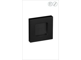 Griffmuschel Quadra eckig geschlossen zum Kleben, Abmessung 70x70mm, Samtschwarz