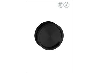 Griffmuschel Rondo rund geschlossen zum Kleben, Durchmesser 65mm, Samtschwarz