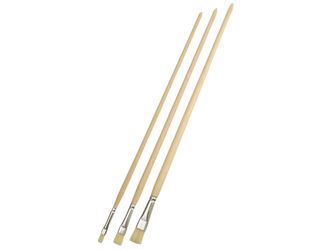 Gussowpinsel 3er-Set BASIC Nr. 4, 8, 12, helle Chinaborste, langer Stiel