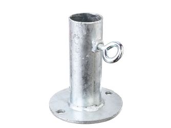 Halter für Sonnenschirme, feuerverzinkt, zA, Platte Ø100mm, f.Standrohr Ø20-38mm Halter für Sonnenschirme, feuerverzinkt, zA, Platte Ø100mm, f.Standrohr Ø20-38mm