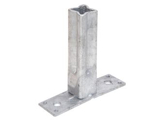 Handlaufstütze für Universalpfosten, feuerverzinkt, Breite 104mm, Tiefe 30mm Handlaufstütze für Universalpfosten, feuerverzinkt, Breite 104mm, Tiefe 30mm