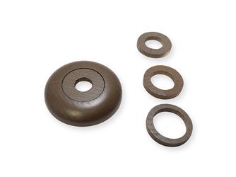 Heizrohrrosette PF Ro H 60x60mm 12-15-18-22mm Echtholz Nussbaum gebeizt