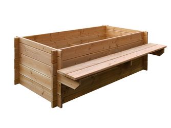 Hochbeet-Bausatz 2,00x1,30x0,65m Douglasie mit Sitzbank