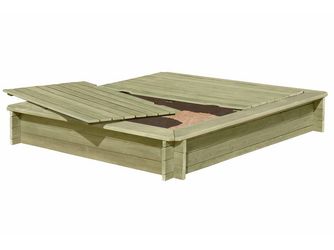 Holzabdeckung für BONNY + PAULO Sandkasten Kiefer 152 x 152cm
