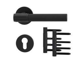 Holztürbeschlagset VAYA 136 ARIS Rosetten rund Profilzylinder AXUM 3-teilig Holzzarge Graphitschwarz