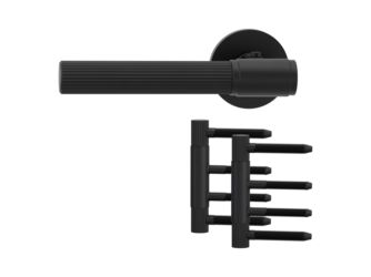 Holztürbeschlagset VAYA 136 ARIS Rosetten rund smart2lock L AXUM 3-teilig Holzzarge Graphitschwarz