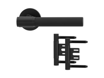 Holztürbeschlagset VAYA 136 ARIS Rosetten rund smart2lock R AXUM 3-teilig Stahlzarge Graphitschwarz