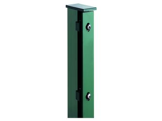JERRY Eck-Zaunpfosten RAL 6005 grün für 630mm Zaun RR60/40x1000mm mit Flacheisenleiste