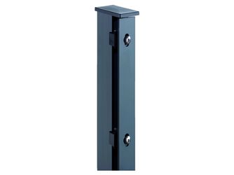 JERRY Zaunpfosten RAL 7016 anthr. für 1430mm RR60/40x2000mm mit Flacheisenleiste