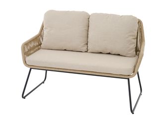 KANSAS 2er Diningbank matt anthrazit/taupe Polyester, PU-bes
