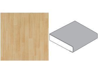 Küchenarbeitsplatte AF 40/133 einseitig gerundet BU37 POF buche parkett