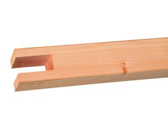 Kantholz mit Klinkung 4x9cm Douglasie transparent lasiert -cremeweiß-