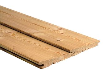 Keilspundprofil kanadische Lärche unbehandelt, Sichtseite gehobelt