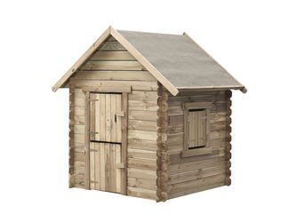 Kinderspielhaus STEFFI B 120xT 120xH 160cm kdi-grün Klöntür Fenster Dach mit Dachpappe