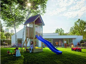 Kinderspielturm Emmi, KDI-grün 125x176x303cm VE=004