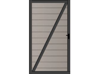 Tor Sichtschutzzaun cWPC / Aluminium Grau "Kingston" Tor Sichtschutzzaun cWPC / Aluminium Grau "Kingston"