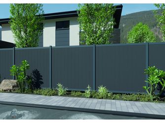 Tor Sichtschutzzaun cWPC Anthrazit "Kingston Vertical"