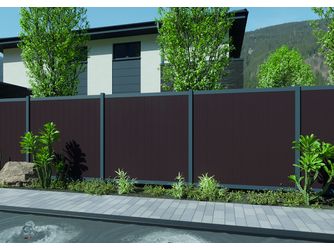 Tor Sichtschutzzaun cWPC Dunkelbraun "Kingston Vertical"