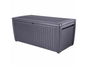 Kissenbox Rattanoptik Sumatra, anthrazit ca. 145x73x64cm, Kunststoffgeflecht Kissenbox Rattanoptik Sumatra, anthrazit ca. 145x73x64cm, Kunststoffgeflecht