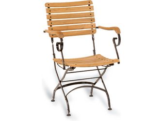 Klappsessel Oxford Teak Eisen schwarz 1 Sitzer