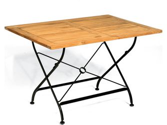 Klapptisch Oxford Teak Eisen schwarz 120x80 cm