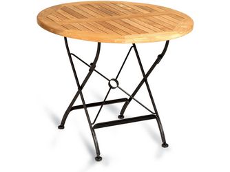 Klapptisch Oxford Teak Eisen schwarz 90cm rund