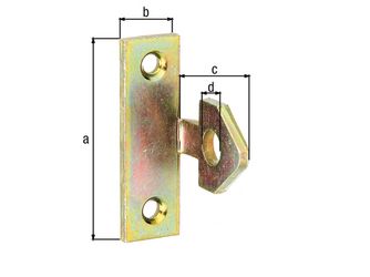 Klinkhaken, galv. gelb verzinkt, LxB 60x18mm Klinkhaken, galv. gelb verzinkt, LxB 60x18mm
