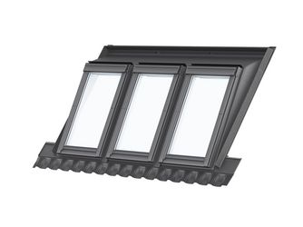 Kombi-Aufkeilrahmen EAW FK06 6031E Ziegel hoch/Welle Alu für 3 Fenster