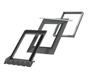 Kombi-Eindeckrahmen 10-16 EKW FK08 2301M Ziegel hoch/Welle u. links Titanzink