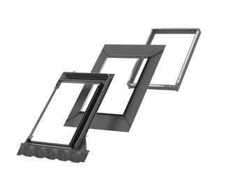 Kombi-Eindeckrahmen EKW CK02 2003M Ziegel hoch/Welle u. rechts Alu