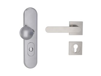 Kombi-Schutz-Garnitur TITANO 882 ES1 72mm Zylinderabdeckung Tür 38-50mm L AVUS eckig Samtgrau