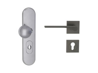 Kombi-Schutz-Garnitur TITANO 882 ES1 72mm Zylinderabdeckung Tür 38-50mm L LEAF LIGHT eckig Kaschmirgrau